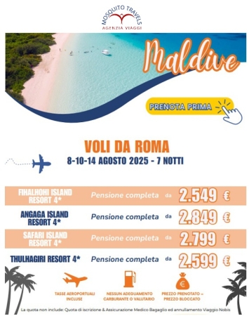 MALDIVE AGOSTO 