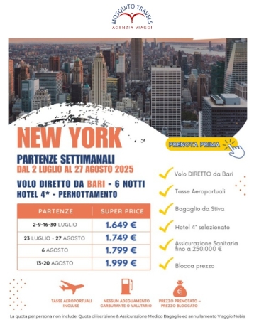 NEW YORK LUGLIO E AGOSTO 2025 