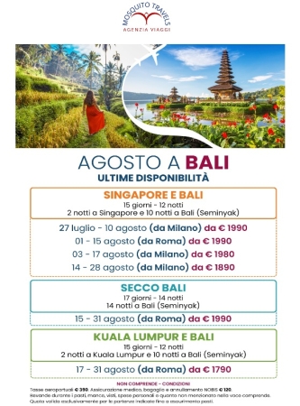 BALI AGOSTO... ULTIME DISPO! 