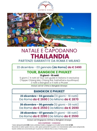 THAILANDIA ANTEPRIMA CAPODANNO! 