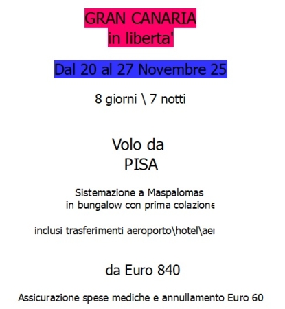 GRAN CANARIA IN LIBERTA' Europa e Mediterraneo