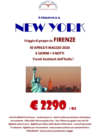 PRIMAVERA A NEW YORK CON ACCOMPAGNATORE! Mondo