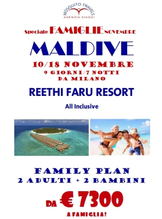 MALDIVE Family Plan NOVEMBRE! Mondo