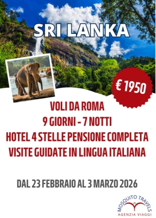 SRI LANKA CON ACCOMPAGNATORE DALL'ITALIA Mondo