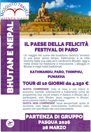 BUTHAN E NEPAL - MARZO 2026 FESTIVAL DI PARO Mondo