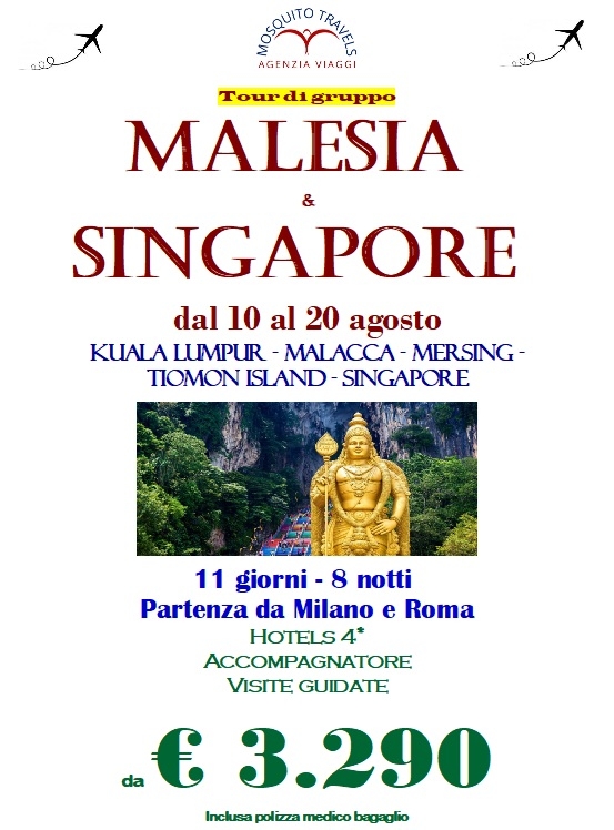 MALESIA E SINGAPORE AGOSTO 2026