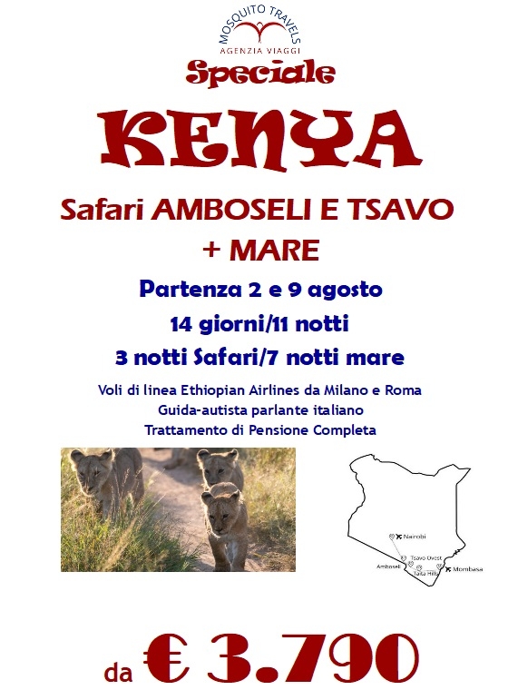 KENYA - SAFARI E MARE AGOSTO