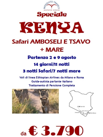KENYA - SAFARI E MARE AGOSTO Mondo