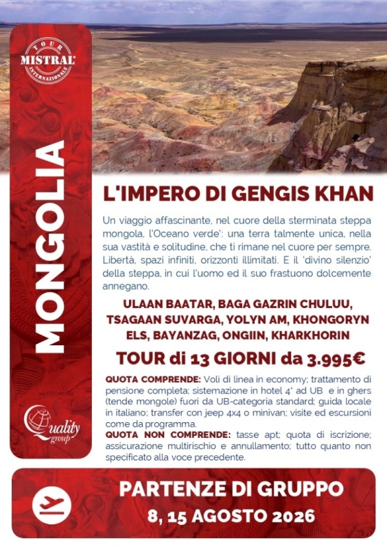 MONGOLIA Agosto 2026