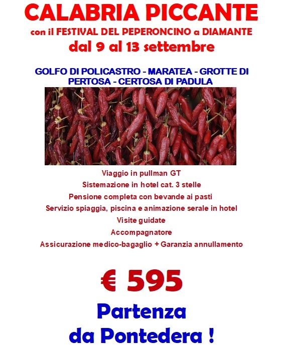CALABRIA IN BUS DA PONTEDERA ED EMPOLI