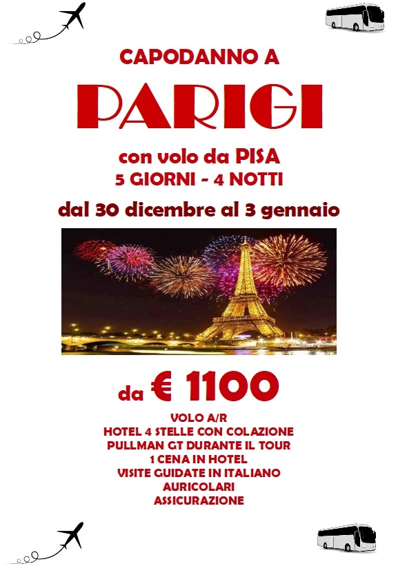 CAPODANNO A PARIGI CON VOLO DA PISA