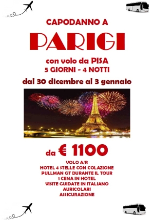 CAPODANNO A PARIGI CON VOLO DA PISA Europa e Mediterraneo
